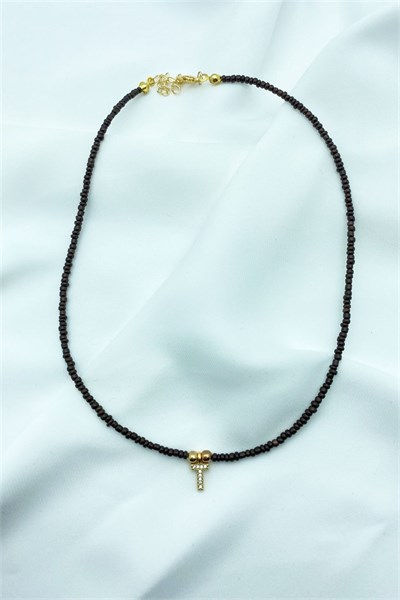 T Letter Bead Necklace