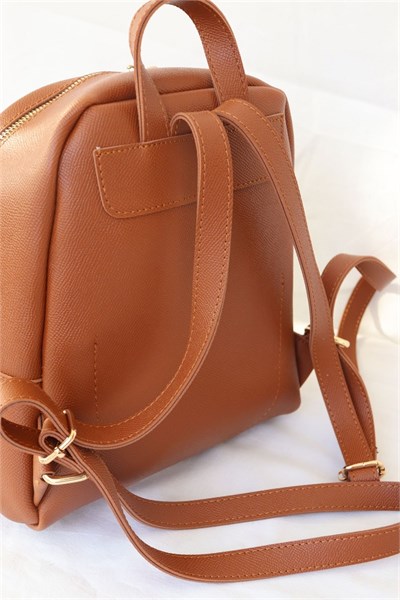 Tan Zipper Womens Backpack