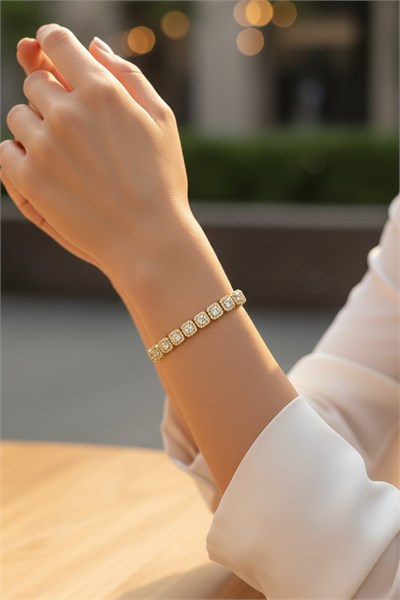 Full Tour Stone Vip Model Xuping Non-Tarnish Bracelet – Gold |   Luxurious, Shiny, and Elegant Touch