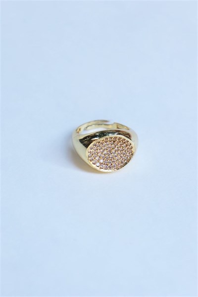 Stone-Oval Gold Color Design Ring