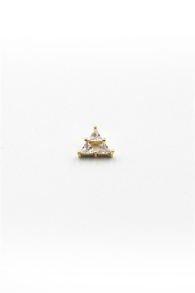 Triangle Tragus & Helix Piercing – Gold | Hypoallergenic, Non-Tarnish, 8 mm Bar