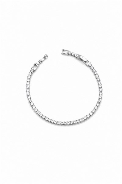 Xuping Large Single-Row Sparkling Cubic Zirconia Tennis Bracelet - Silver-Tone