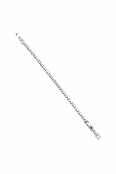 Xuping Large Single-Row Sparkling Cubic Zirconia Tennis Bracelet - Silver-Tone