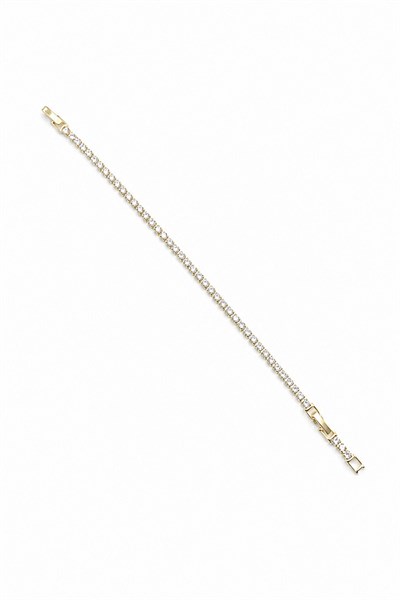 Xuping Large Single-Row Sparkling Cubic Zirconia Tennis Bracelet - Gold-Tone