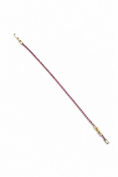 Xuping Elegant Single-Row Cubic Zirconia Tennis Bracelet - Pink