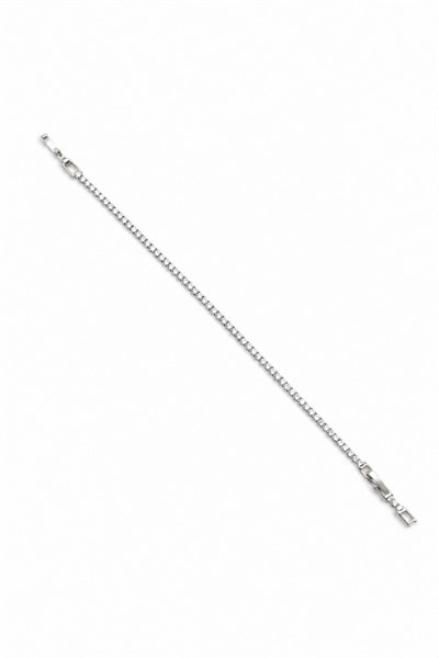 Xuping Elegant Single-Row Cubic Zirconia Tennis Bracelet - Silver-Tone