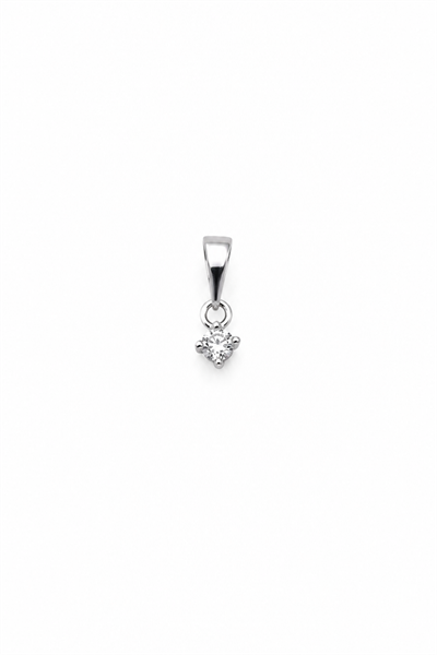 Brass Pendant with Solitaire Cubic Zirconia and Decorative Chain
