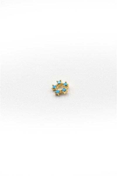 Turquoise Stone Tragus & Helix Piercing – Gold | Hypoallergenic, Non-Tarnish, 8 mm