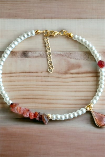 Orange Teardrop Stone Broken Natural Stone Bracelet