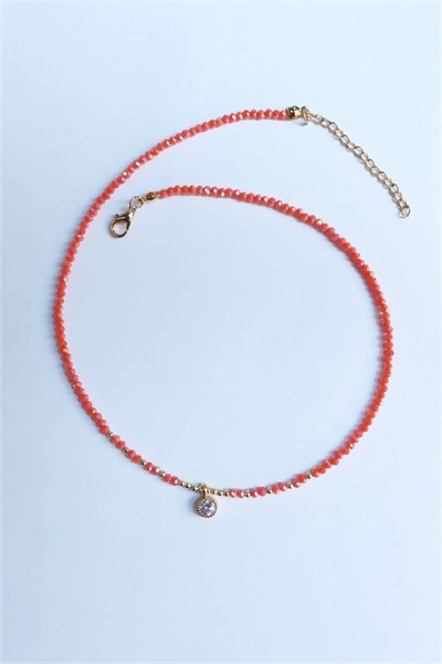 Orange Crystal Stone Necklace