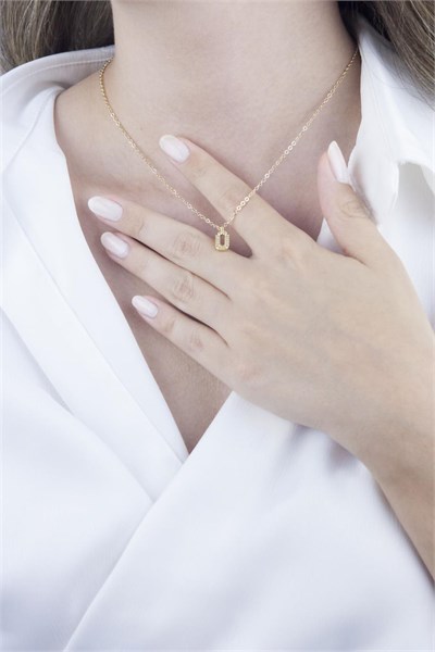 Ü Letter Gold Chain Necklace