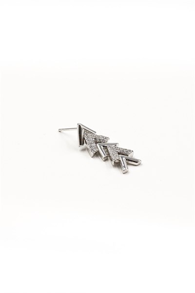 Triangle Design Zircon Stone Xuping Sergeant Model Earrings - Silver