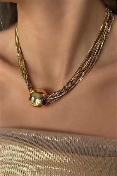 Double-Tipped Chain VIP Necklace - Gold Color