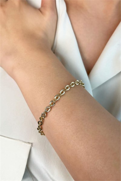 Xuping Small Hoop Bracelet Nameplate - Gold