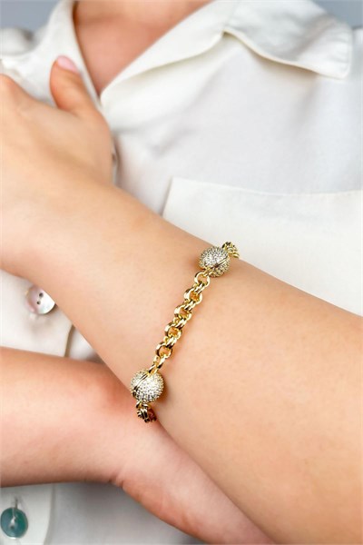 Xuping Society Eye VIP Tag Bracelet - Gold