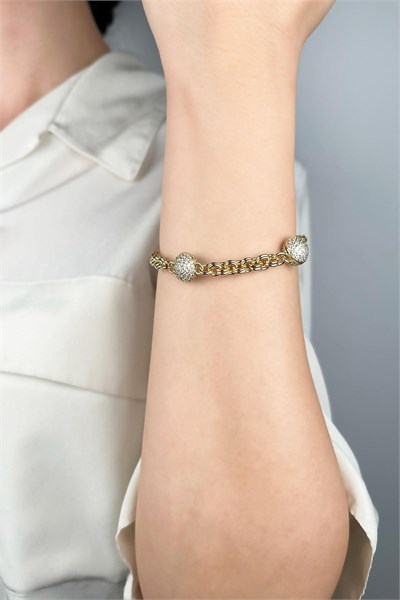 Xuping Society Eye VIP Tag Bracelet - Gold