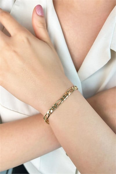 Xuping Chain Model Bracelet Nameplate - Gold