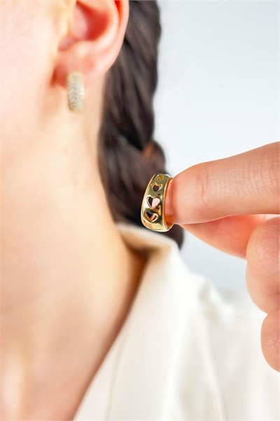 Xuping Zircon Stone Hoop Earrings - Gold
