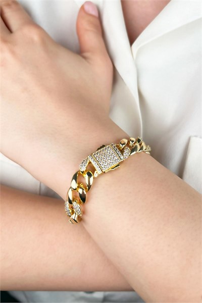 Xuping Zircon Stone Jeweler Gourmet Model Bracelet - Gold