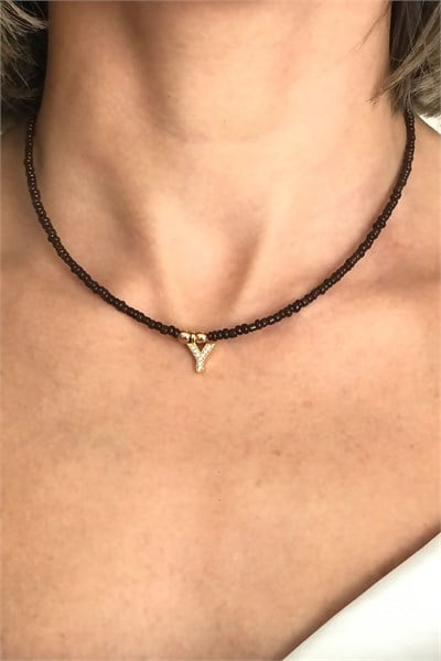 Y Letter Bead Necklace