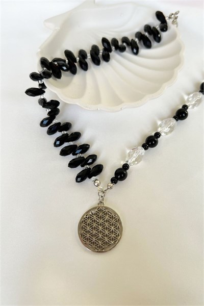 Tree of Life Black Stone Necklace