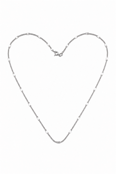 Patterned Brass Chain Necklace with Flat Spacer Links