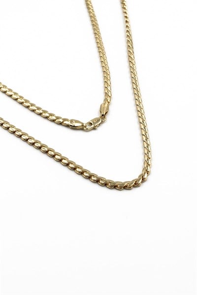 Xuping Tarnish-Resistant Gold-Tone Flat-Link Necklace for Women - 60 cm