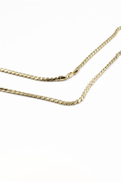 Xuping Tarnish-Resistant Gold-Tone Flat-Link Necklace for Women - 55 cm