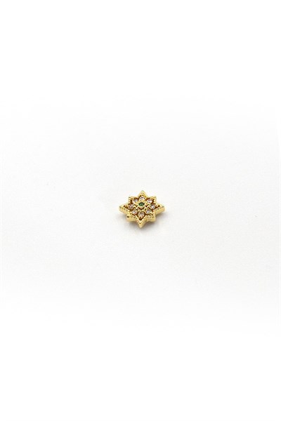 Green Stone Star Tragus & Helix Piercing – Sparkling Detail, Hypoallergenic, Non-Tarnish, 8 mm