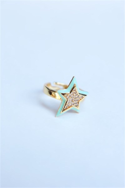 Green Star Stone Design Ring