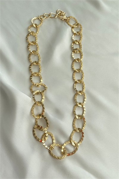 Star Embroidered Gold Chain Necklace