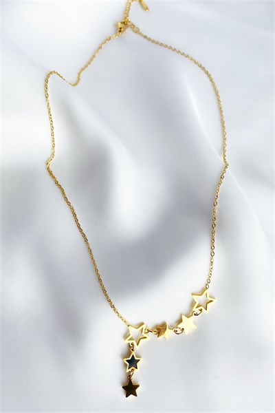 Star Design Gold Steel Necklace