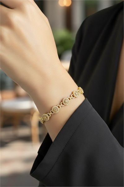 Round Zircon Model Xuping Non-Tarnish Gold Womens Bracelet