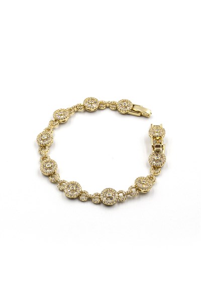Round Zircon Model Xuping Non-Tarnish Gold Womens Bracelet