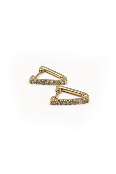 Elegant Triangle Model Real Zircon Stone Xuping Earrings - Gold