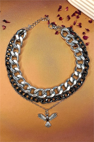 Zircon Stone Multiple Phoenix Necklace