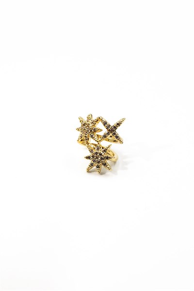 North Star Zircon Ear Cuff Cartilage Earring – Gold, Clip-On
