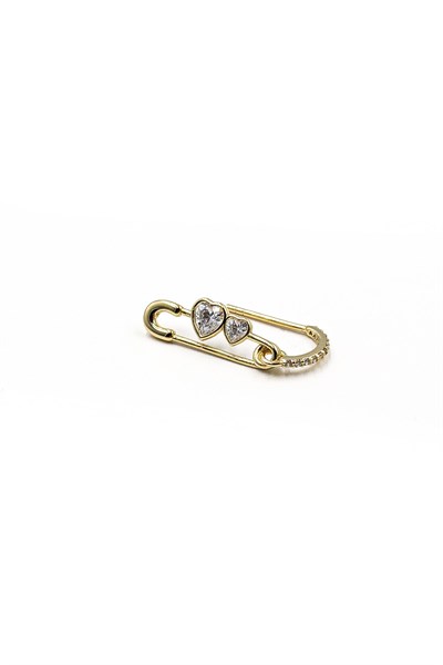 Zircon Stone Modern Paperclip Model Xuping Earrings - Gold