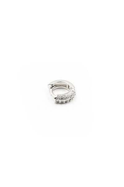 Elegant Gold-Tone Hoop Tragus Piercing with Cubic Zirconia | Hypoallergenic & Durable