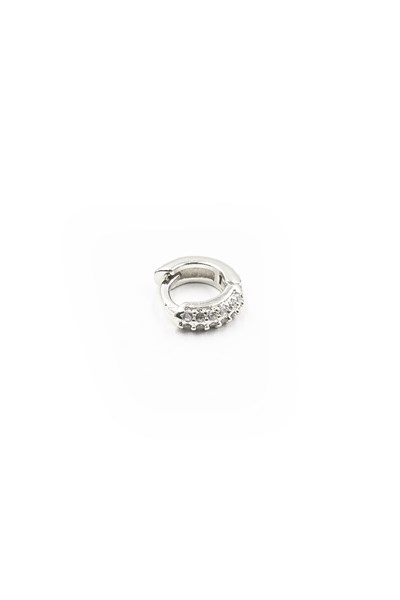 Zircon Stone Elegant Hoop Tragus Piercing – Silver | Hypoallergenic & Durable Design