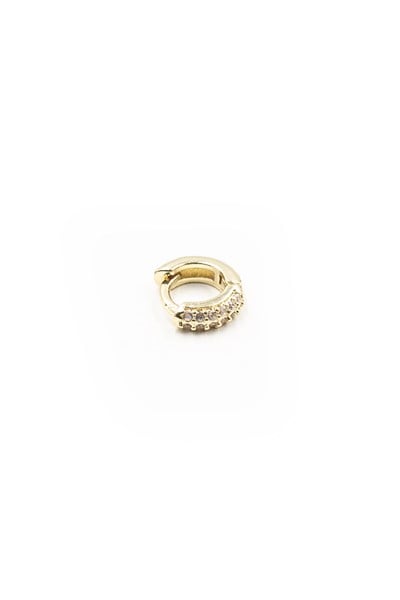Zirkon Taşlı Şık Halka Tragus Piercing – Gold | Hipoalerjenik, Dayanıklı