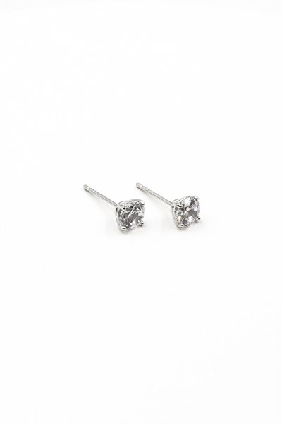 Minimal Design Xuping Single Stone Zircon Earrings - Silver
