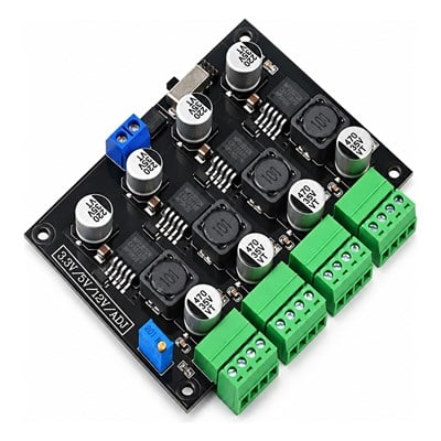 LM2596 4 Çıkışlı Dc-Dc Voltaj Düşürücü Güç Kaynağı Modülü – 3.3V / 5V / 12V / Adj