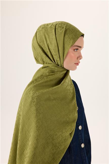 Pamuk Polyester Liva Şal Açık Yeşil Kaymaz Tok Duruşlu 90x200