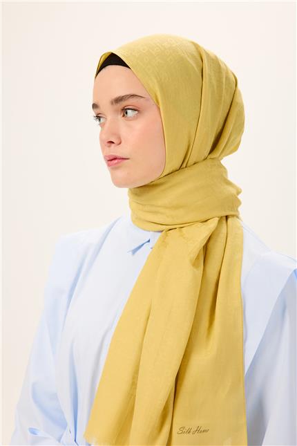 Pamuk Polyester Liva Şal Sarı Nefes Alan Dokulu 90x200