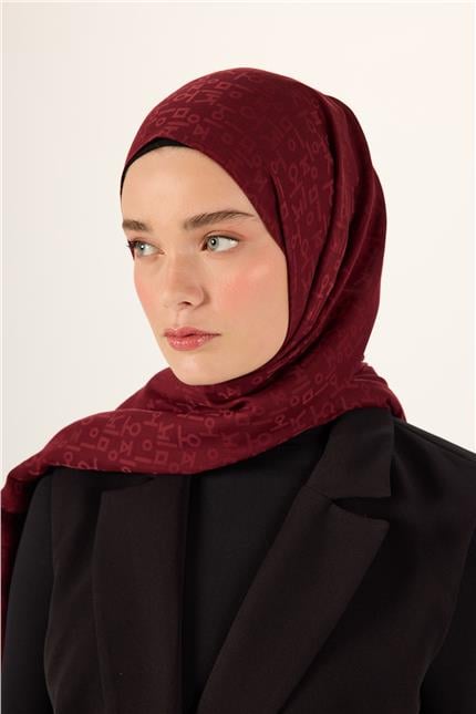 Pamuk Polyester Liva Şal Bordo Nefes Alan Dokulu 90x200