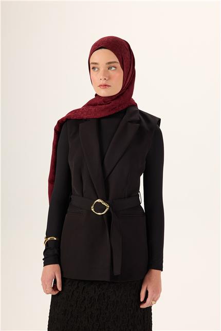 Pamuk Polyester Liva Şal Bordo Nefes Alan Dokulu 90x200