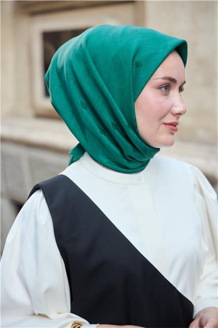 Monogram Pamuk İpek Eşarp 130001-02