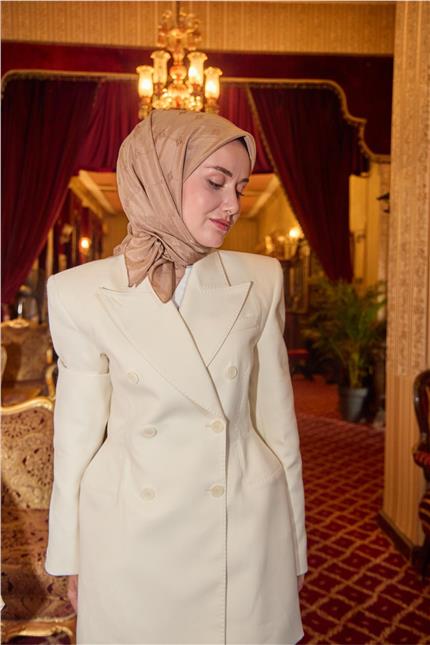 Monogram Pamuk İpek Eşarp 130001-05