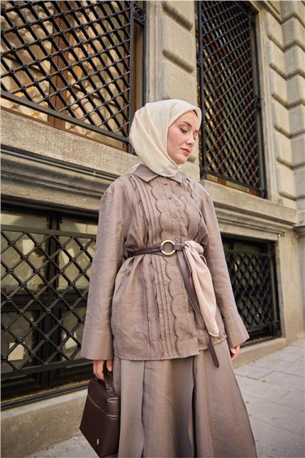 Monogram Pamuk İpek Eşarp 130001-14